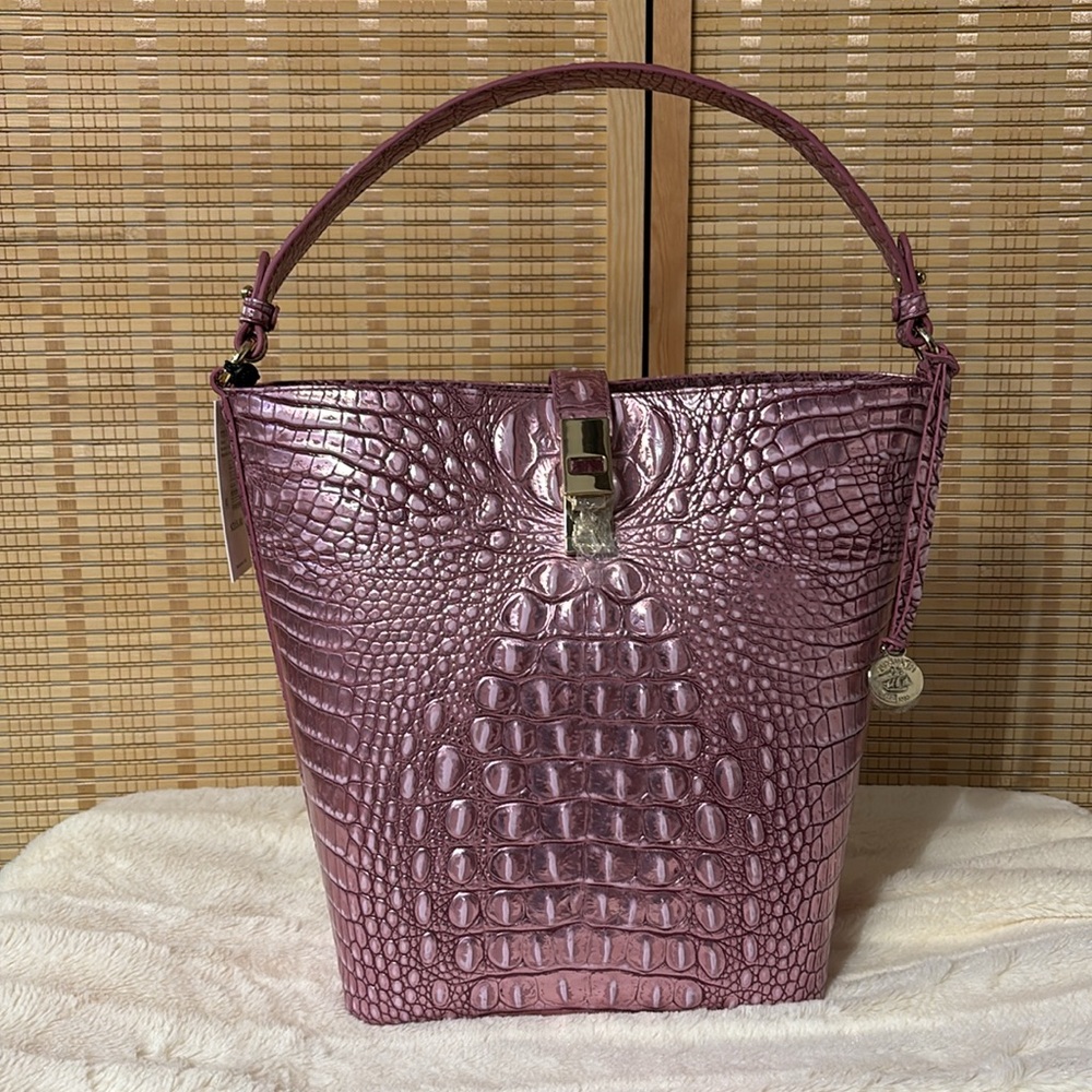 Brahmin Melbourne Collection Mulberry Potion Shira Bucket Bag - Picture 7 of 12